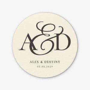 Classic Monogram Round Custom Coasters