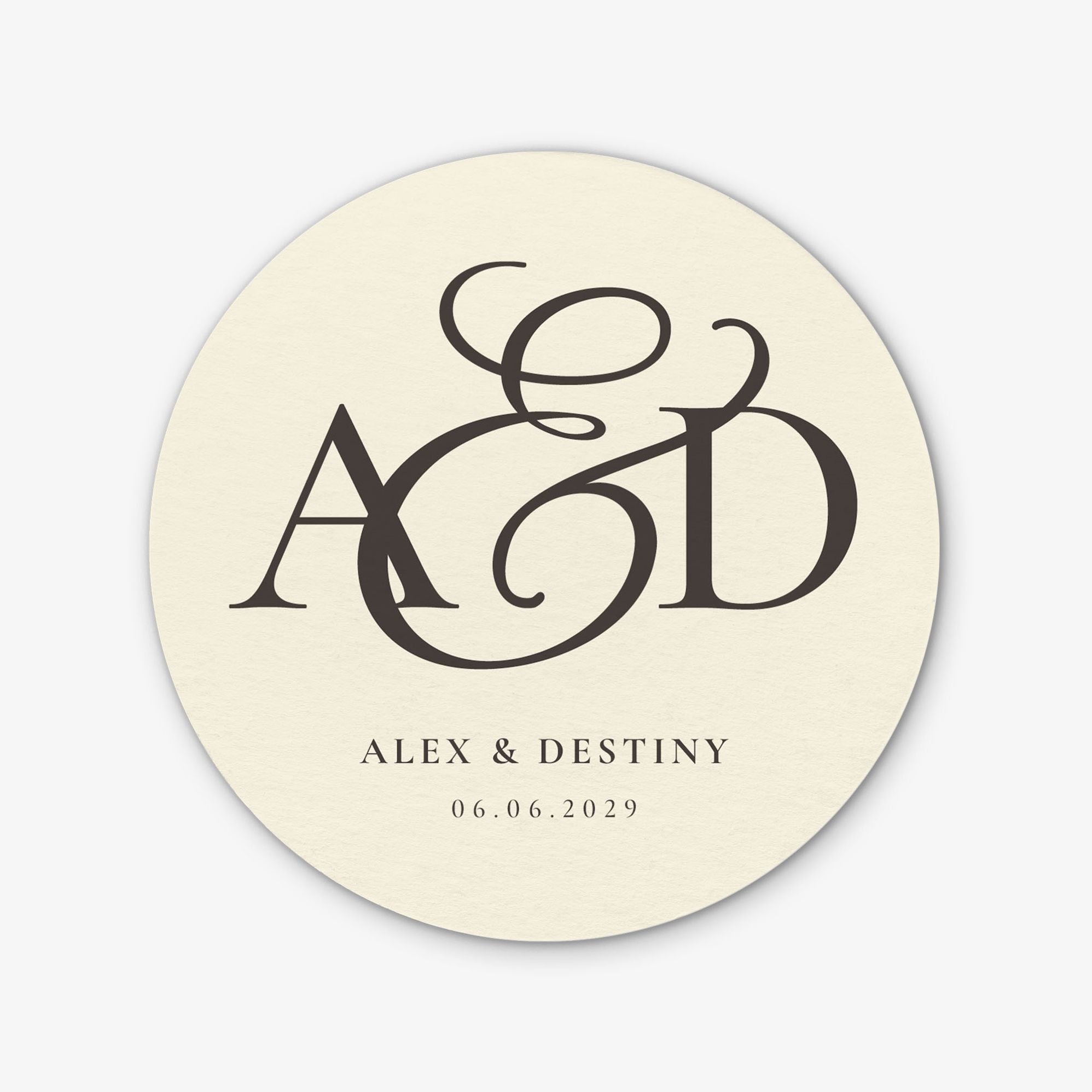 Classic Monogram Round Custom Coasters