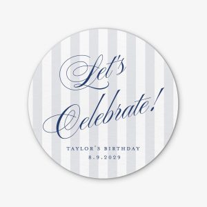 Posh Pinstripe Round Custom Coasters