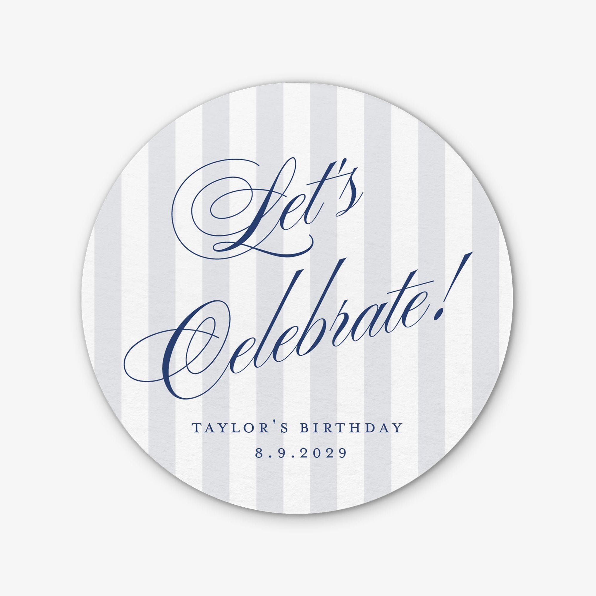 Posh Pinstripe Round Custom Coasters