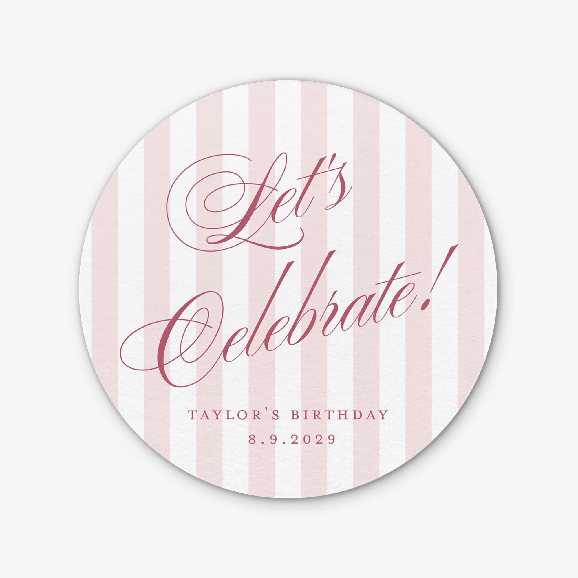 Posh Pinstripe Round Custom Coasters - Image 2