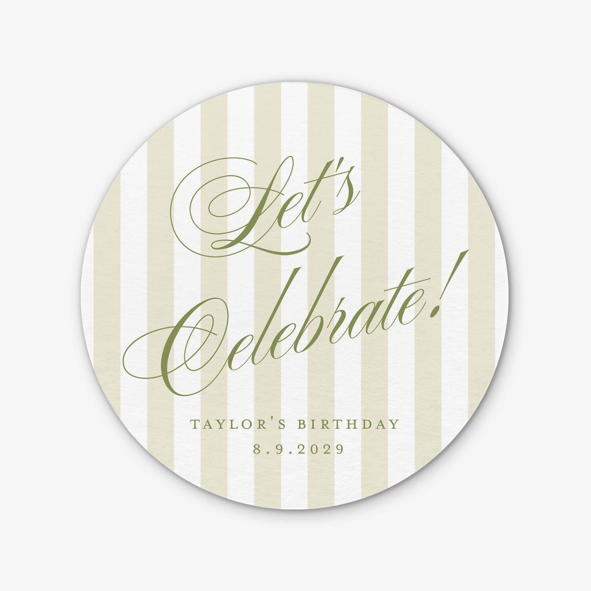 Posh Pinstripe Round Custom Coasters - Image 3