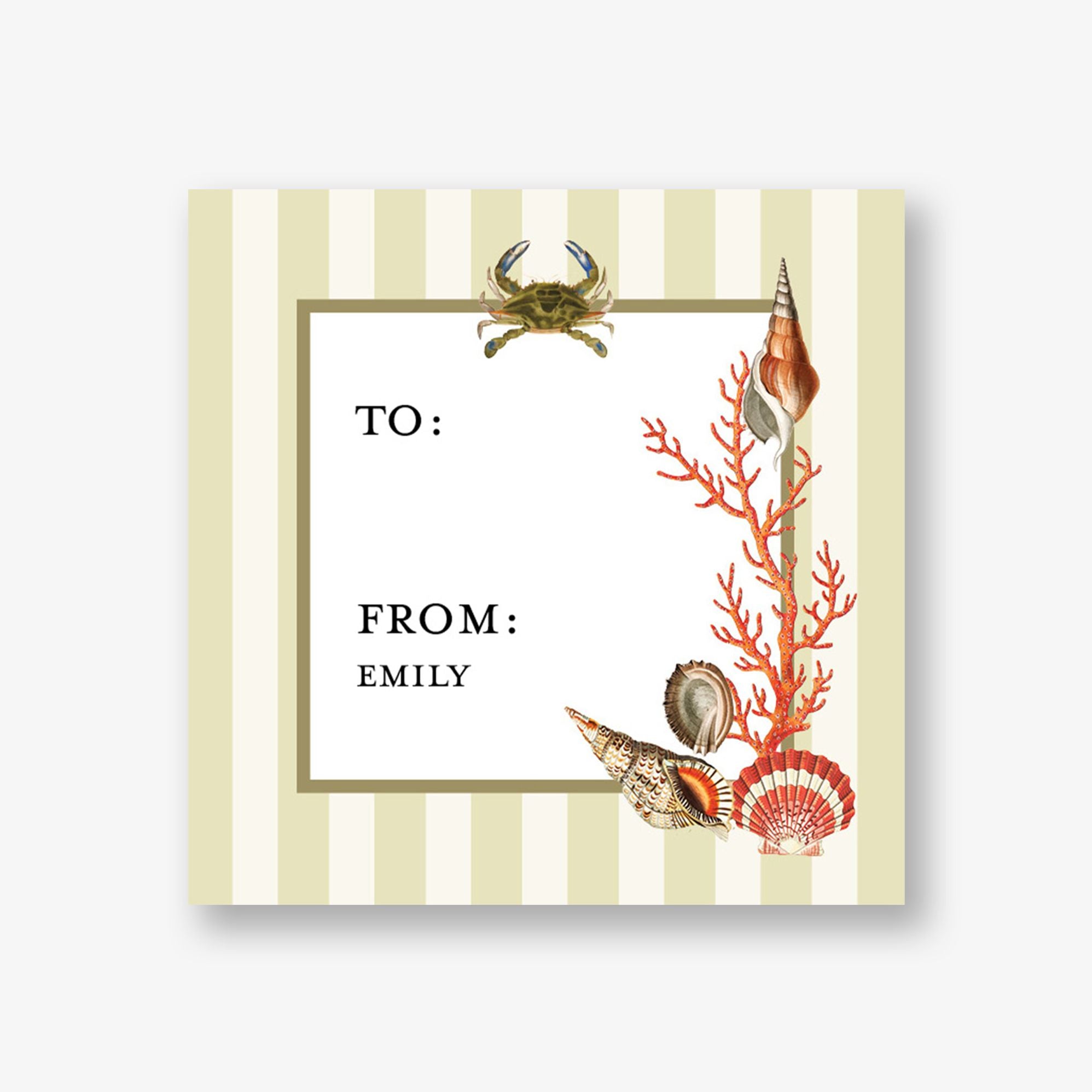Tide Pool Custom Gift Tag Label