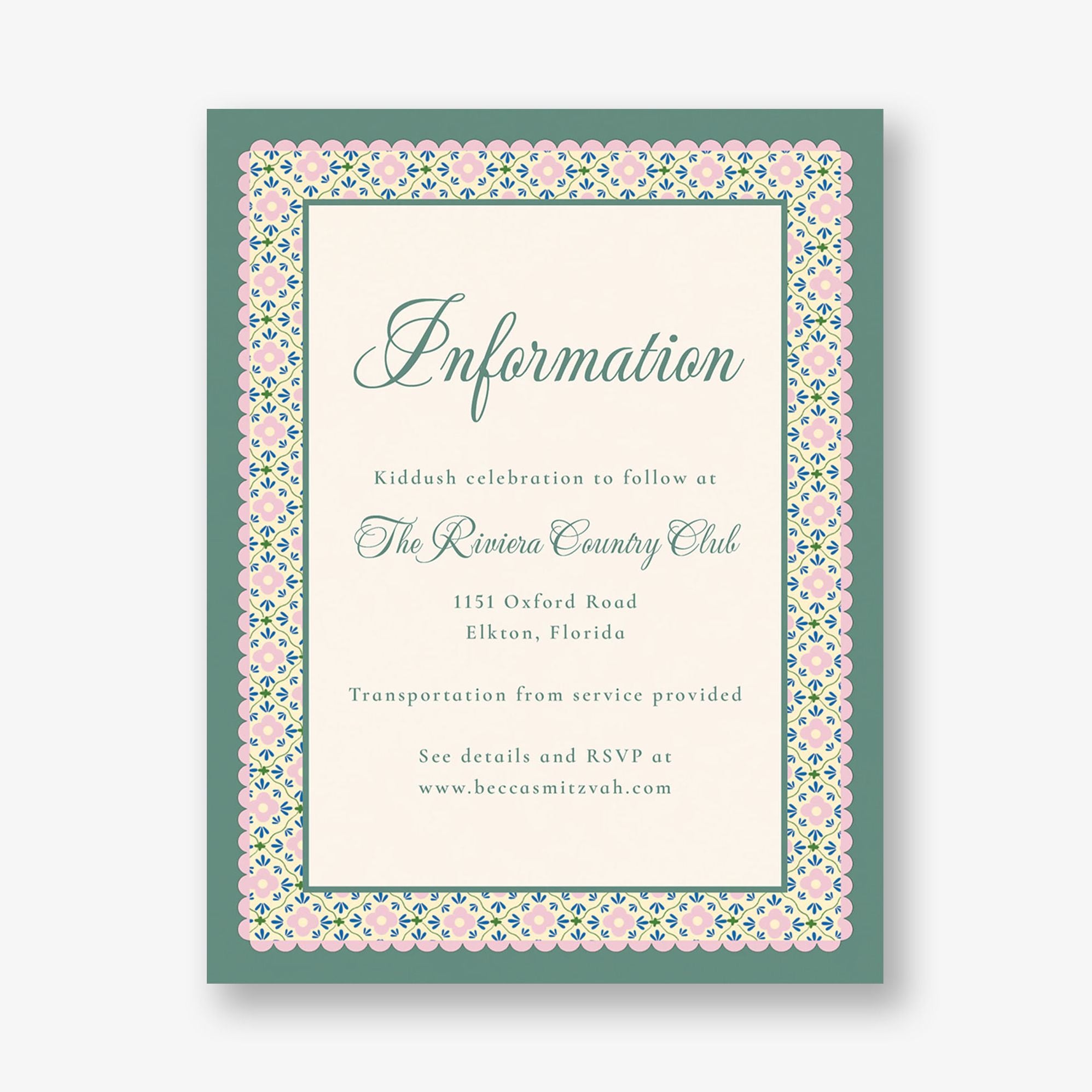 Scalloped Blossoms Bat Mitzvah Information
