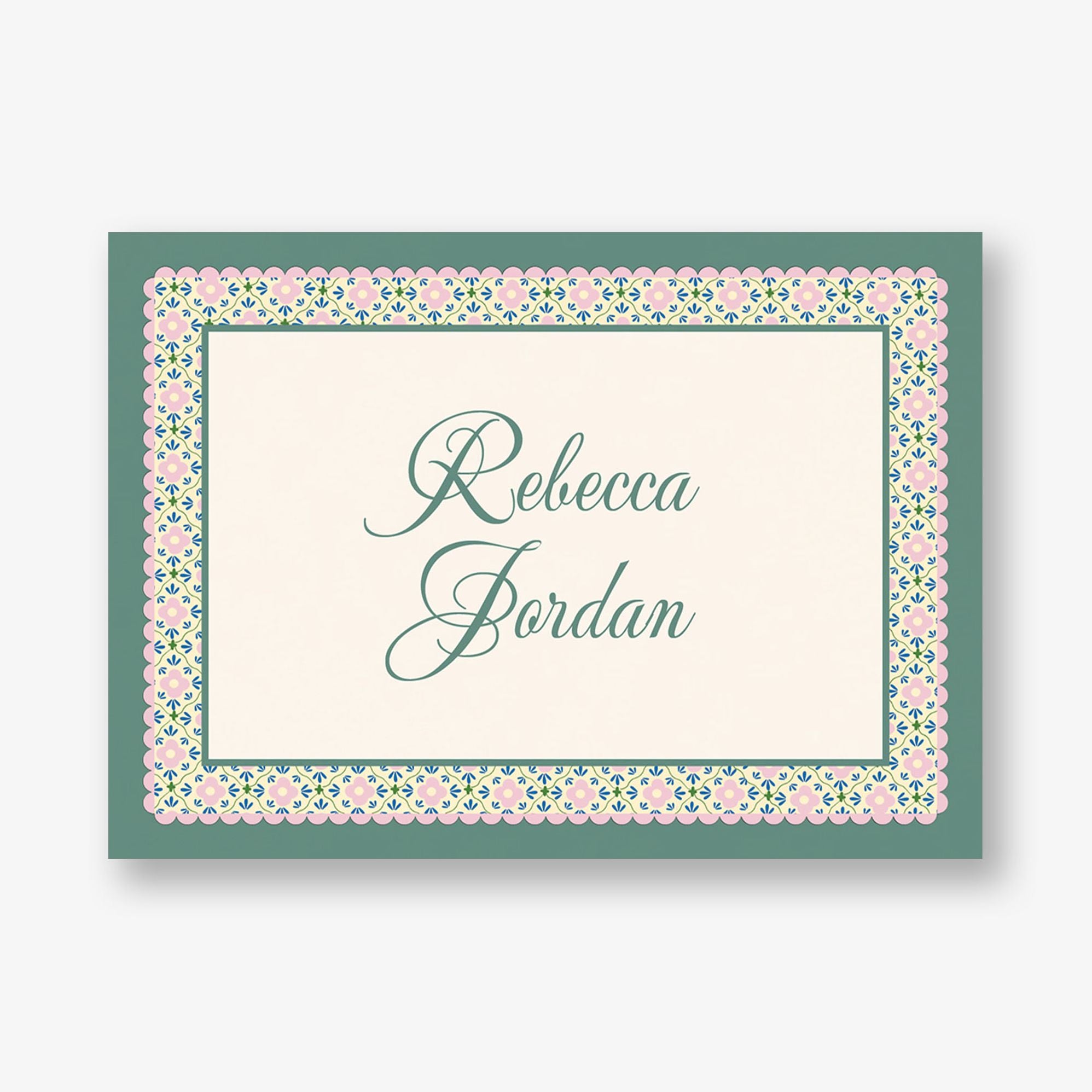 Scalloped Blossoms Bat Mitzvah Stationery