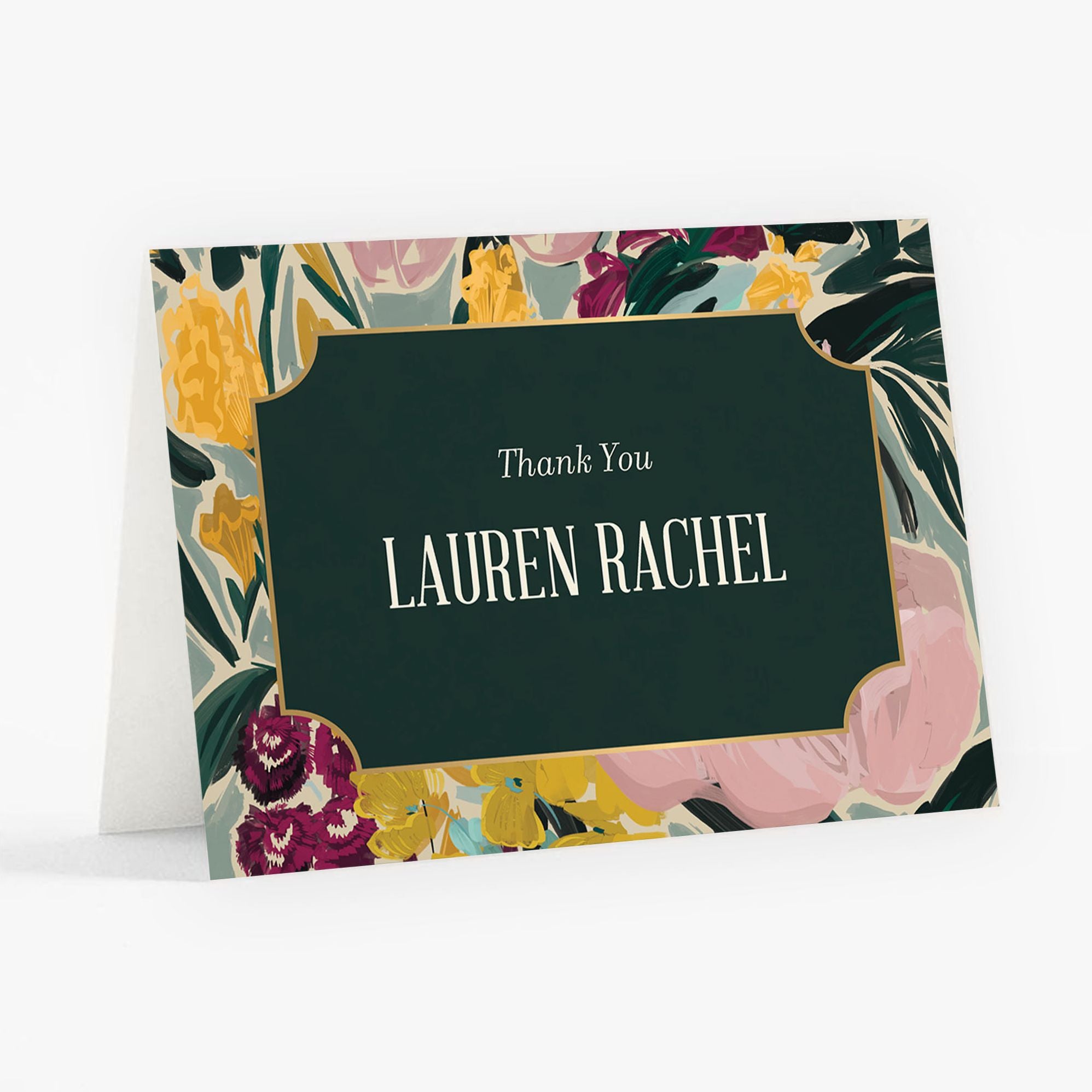 Moody Florals Foil Bat Mitzvah Stationery - Image 2