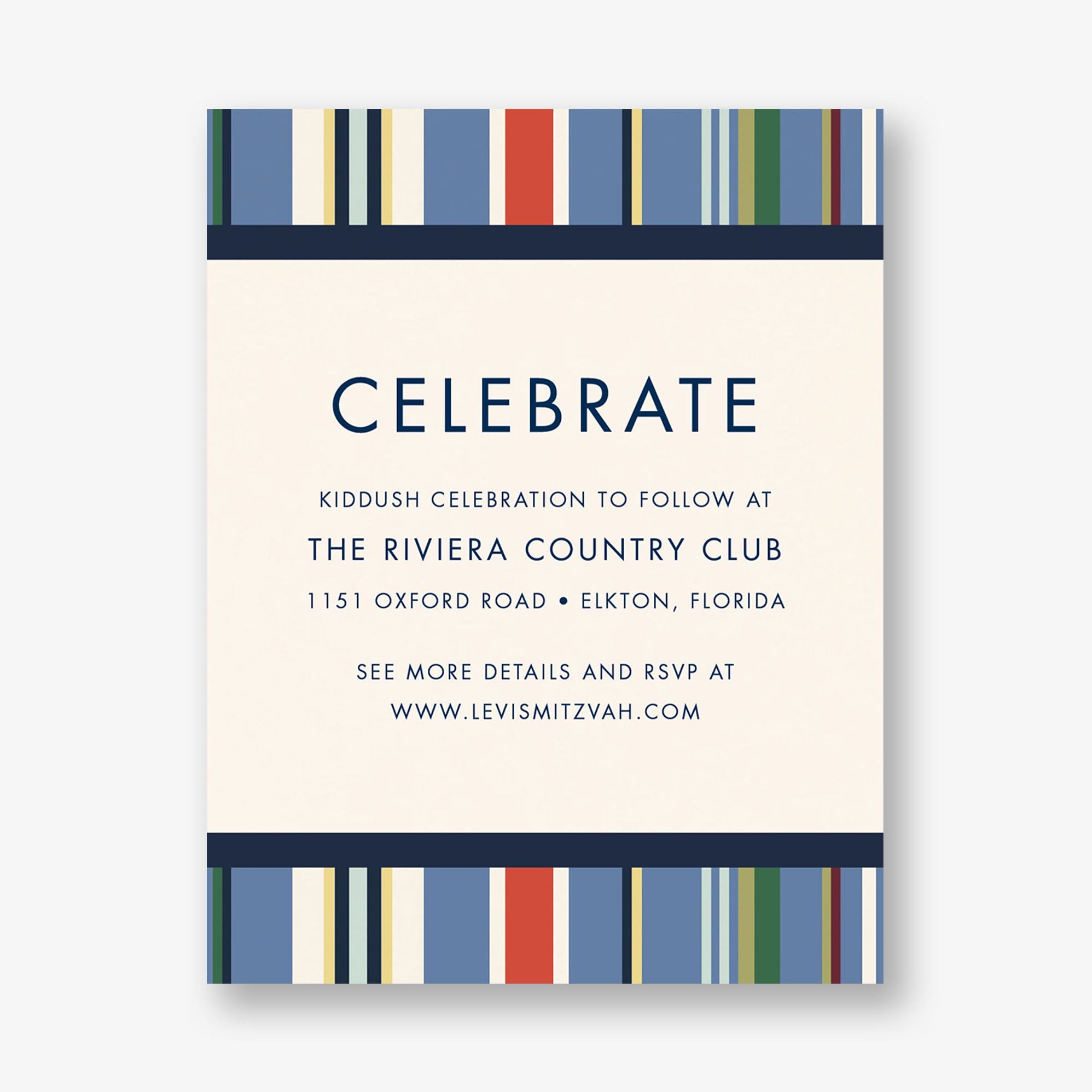 Coloful Stripes Bar Mitzvah Information