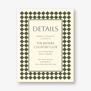 Sophisticated Checker Bar Mitzvah Information
