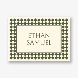 Sophisticated Checker Bar Mitzvah Stationery