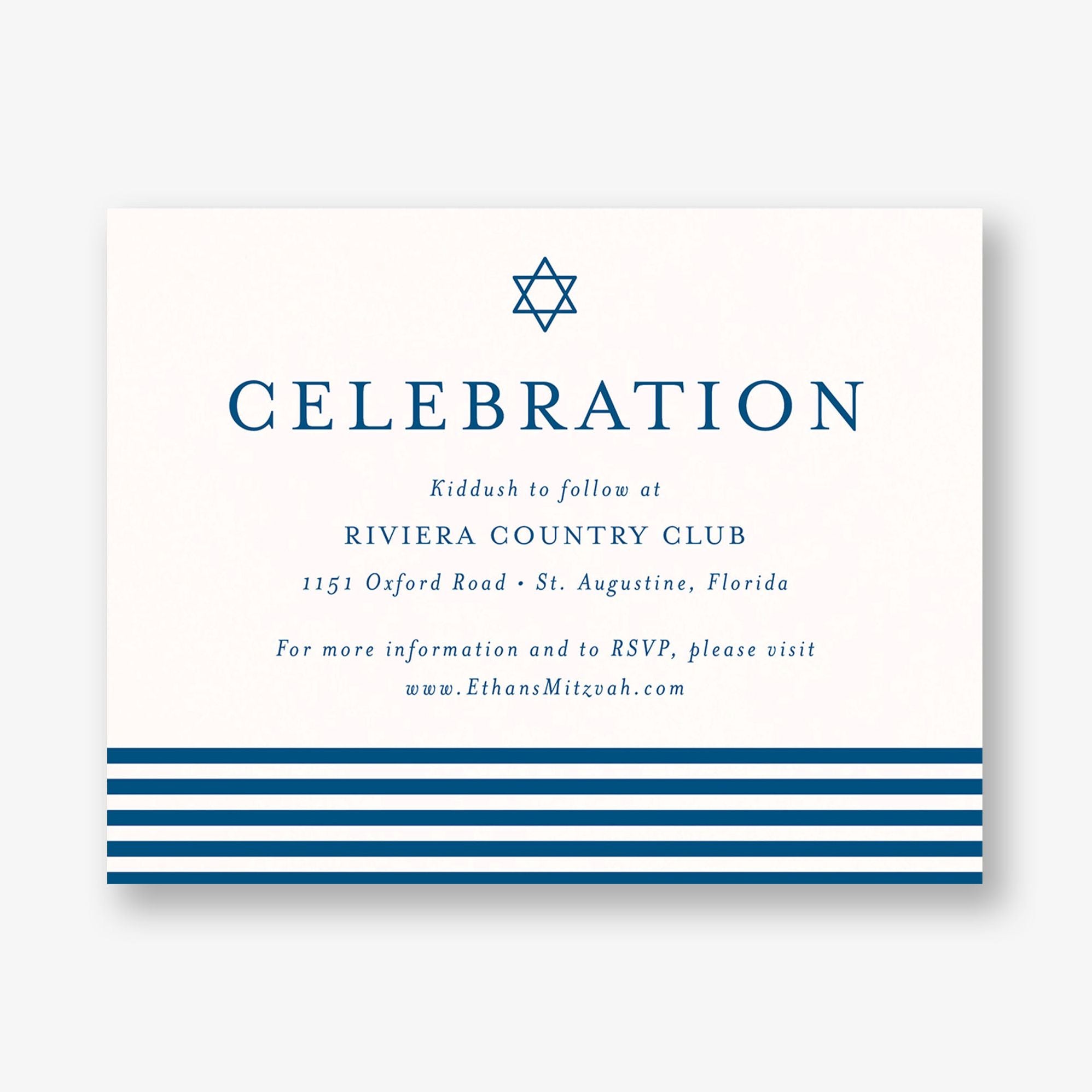 Classic Striped Bar Mitzvah Information