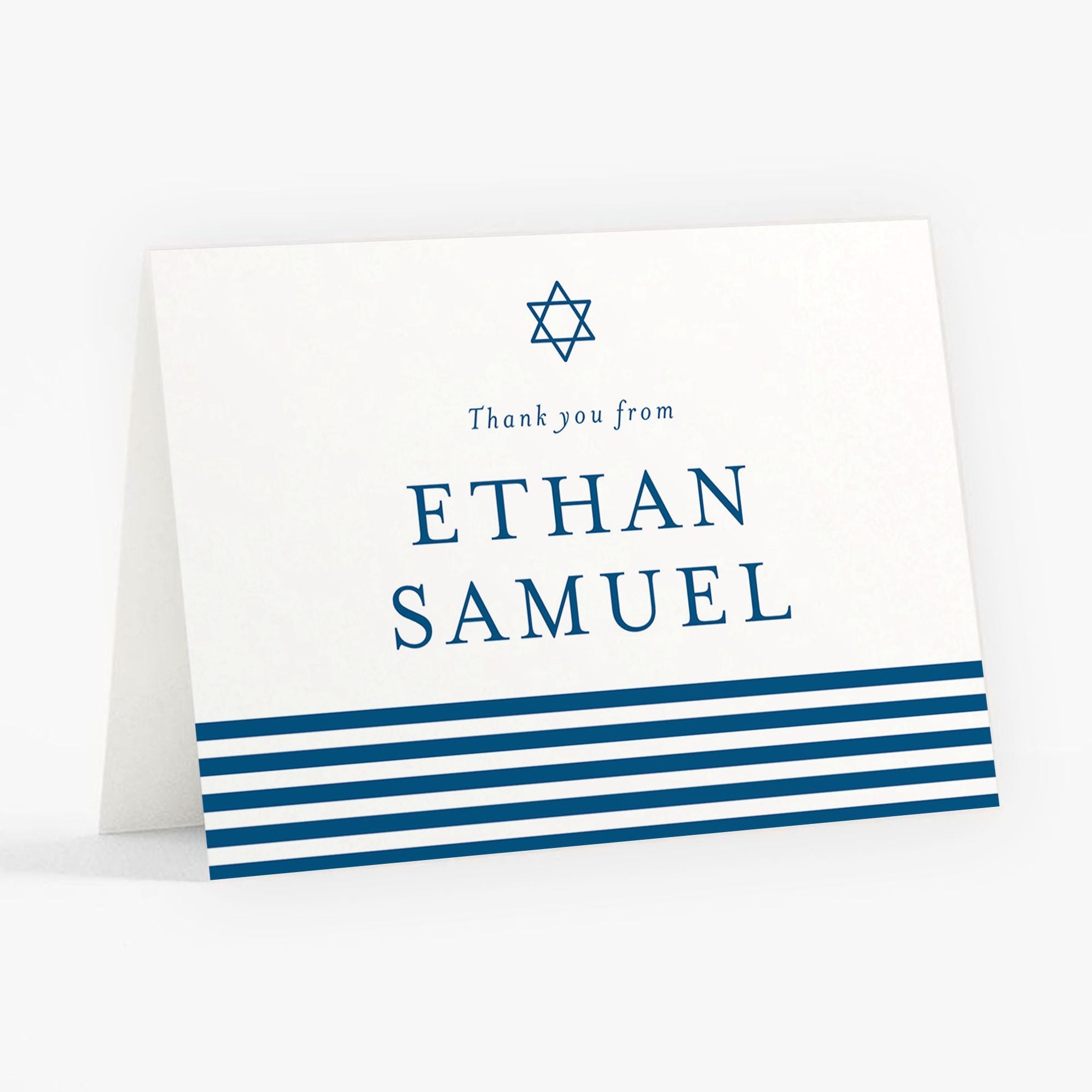 Classic Striped Bar Mitzvah Stationery - Image 2