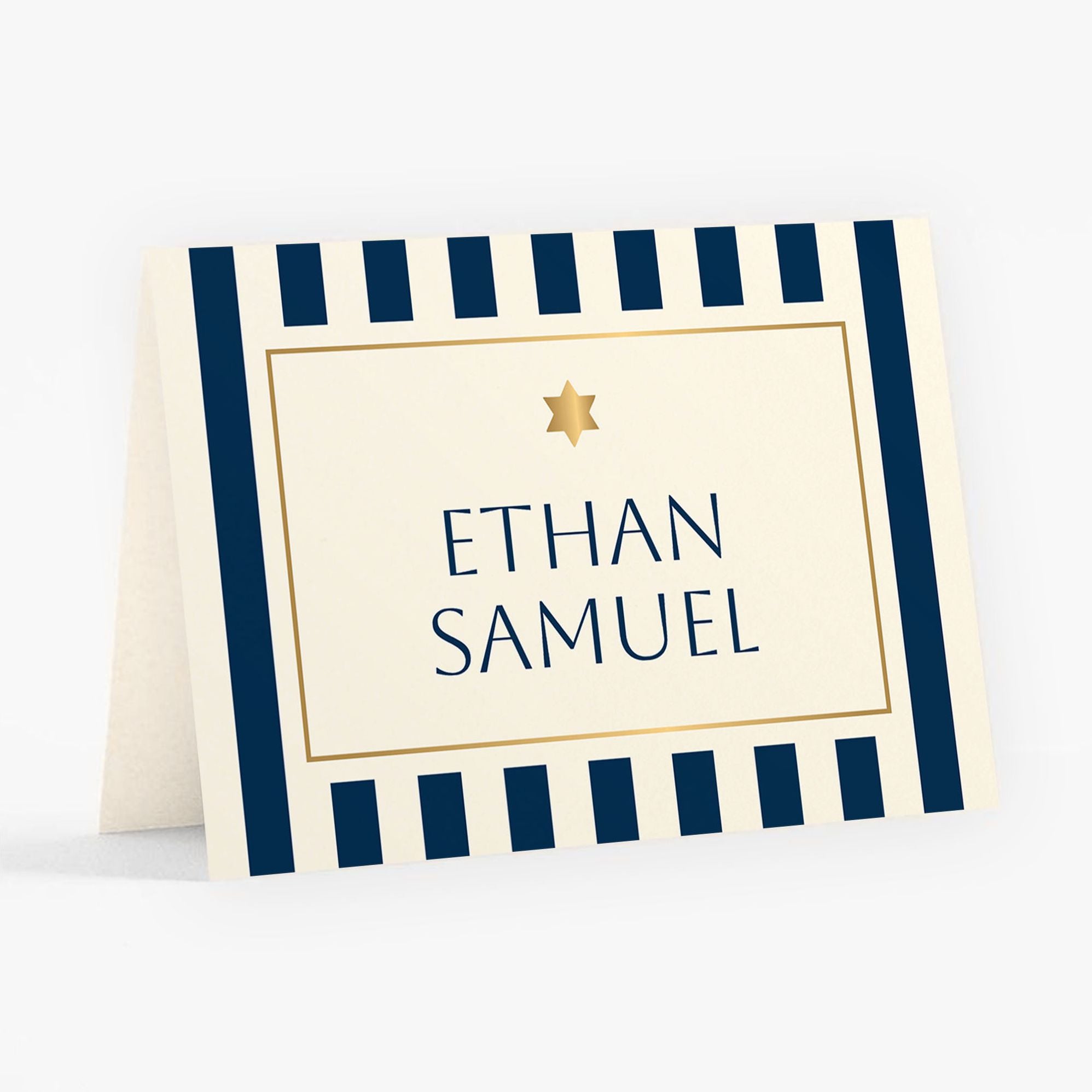Sophisticated Stripe Foil Bar Mitzvah Stationery - Image 4