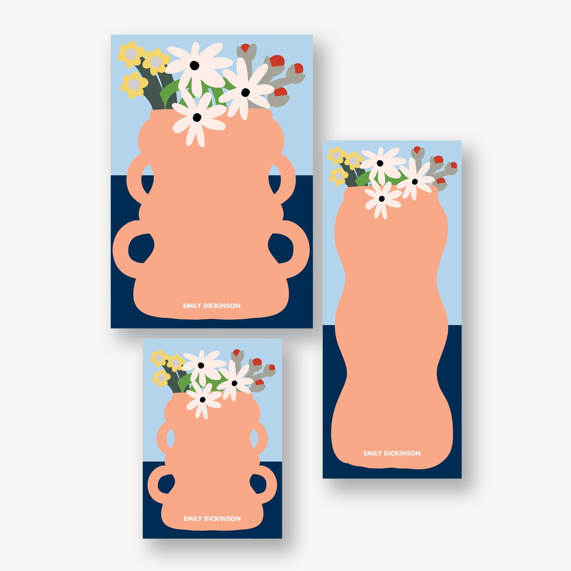 Flower Vase Personalized Mixed Notepad Set