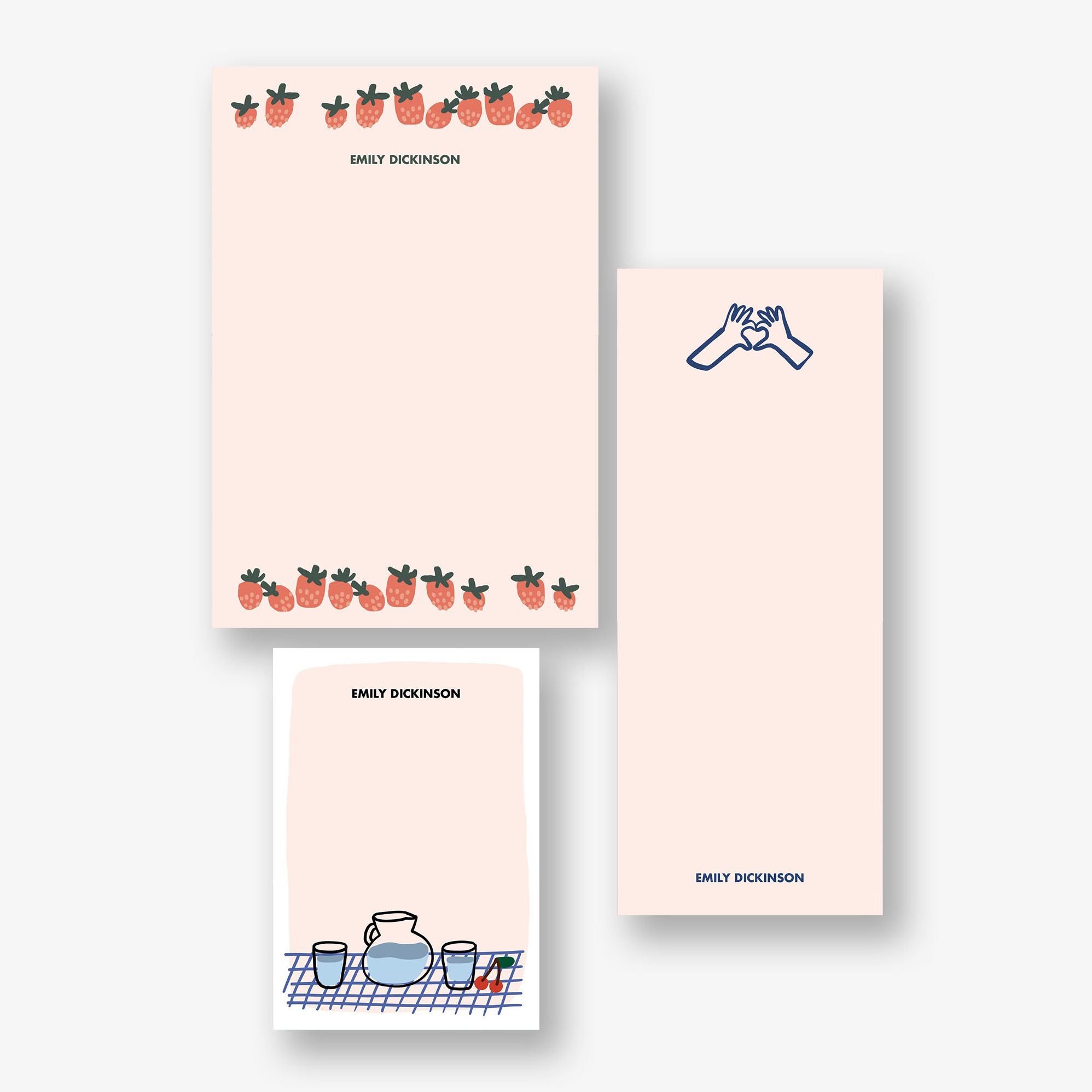 Heart Hands Personalized Mixed Notepad Set