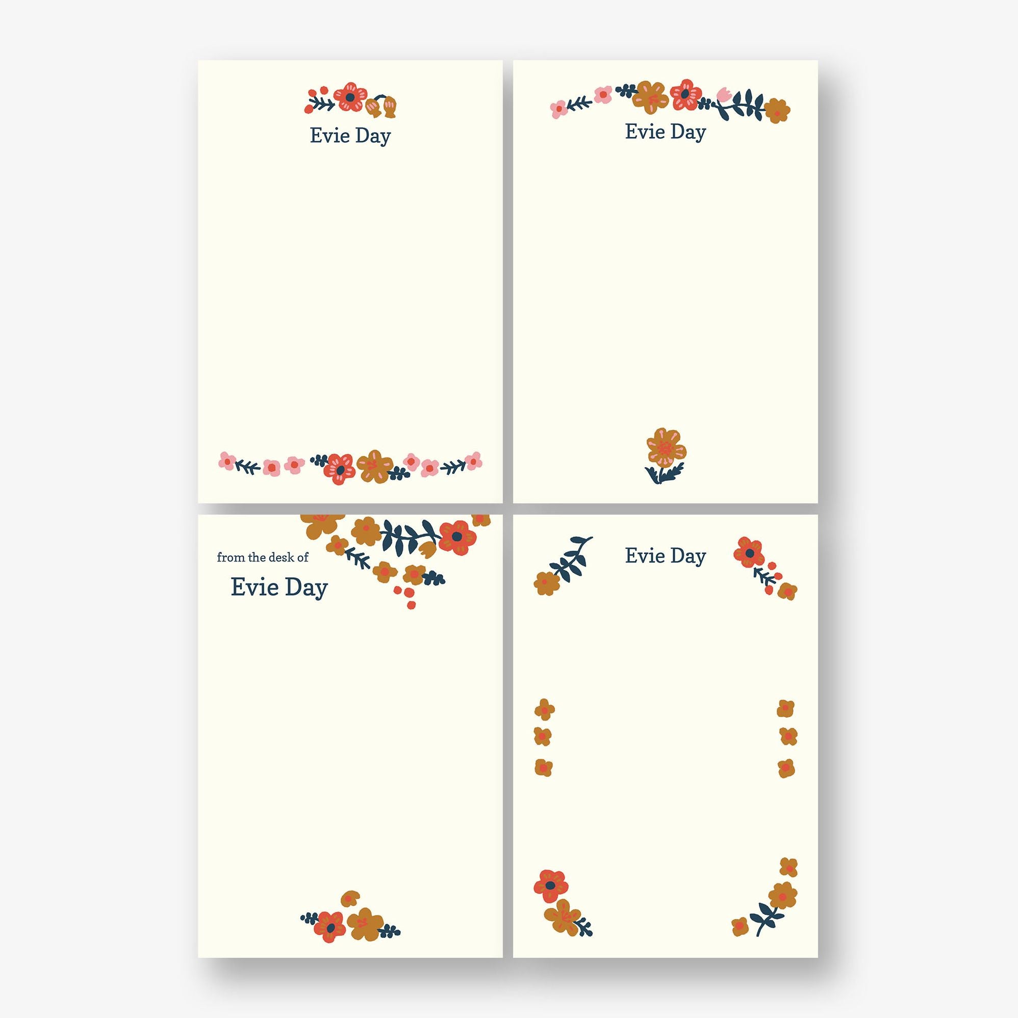 Ditzy Garden Personalized Notepad Set