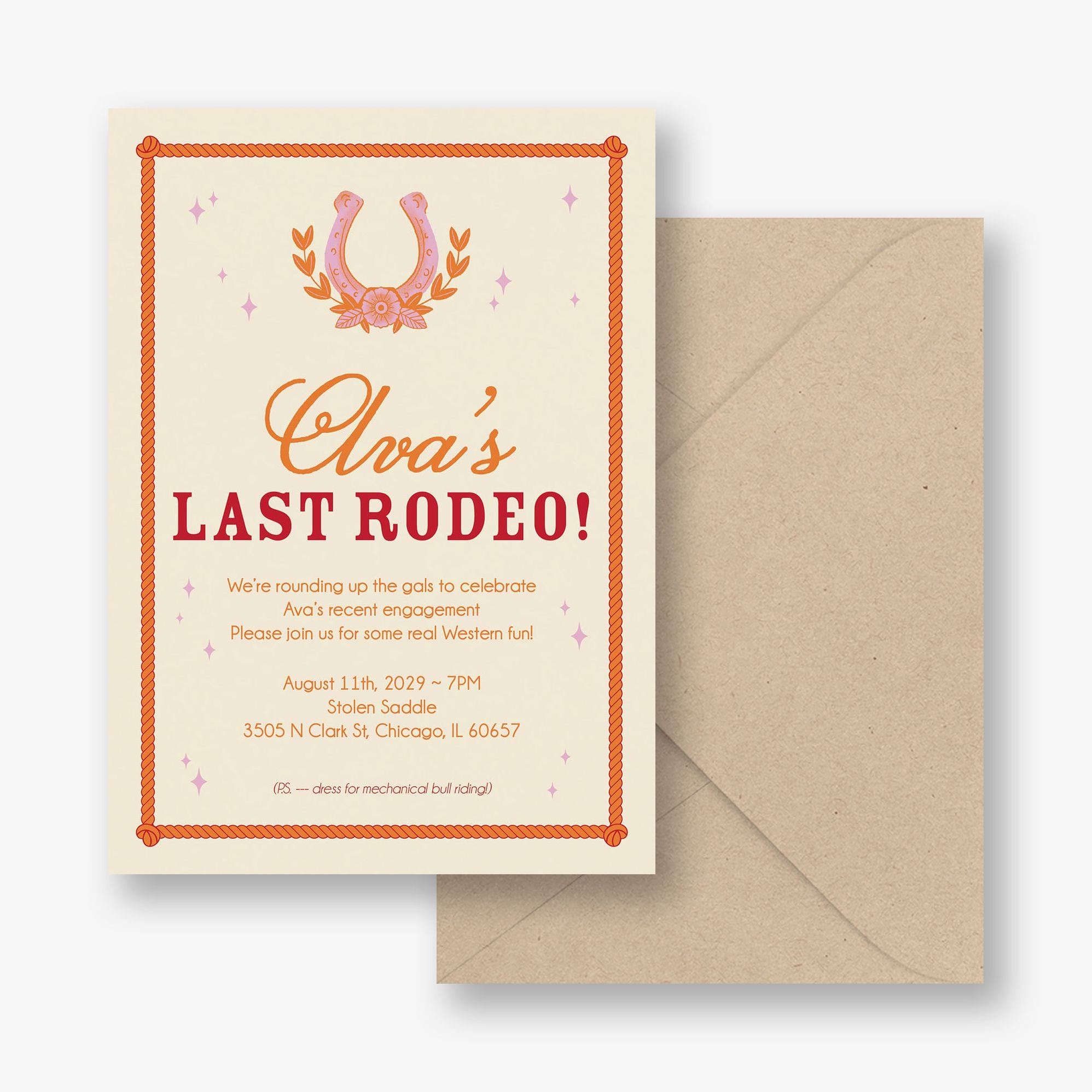 Last Rodeo Bachelorette Party Invitation - Image 2