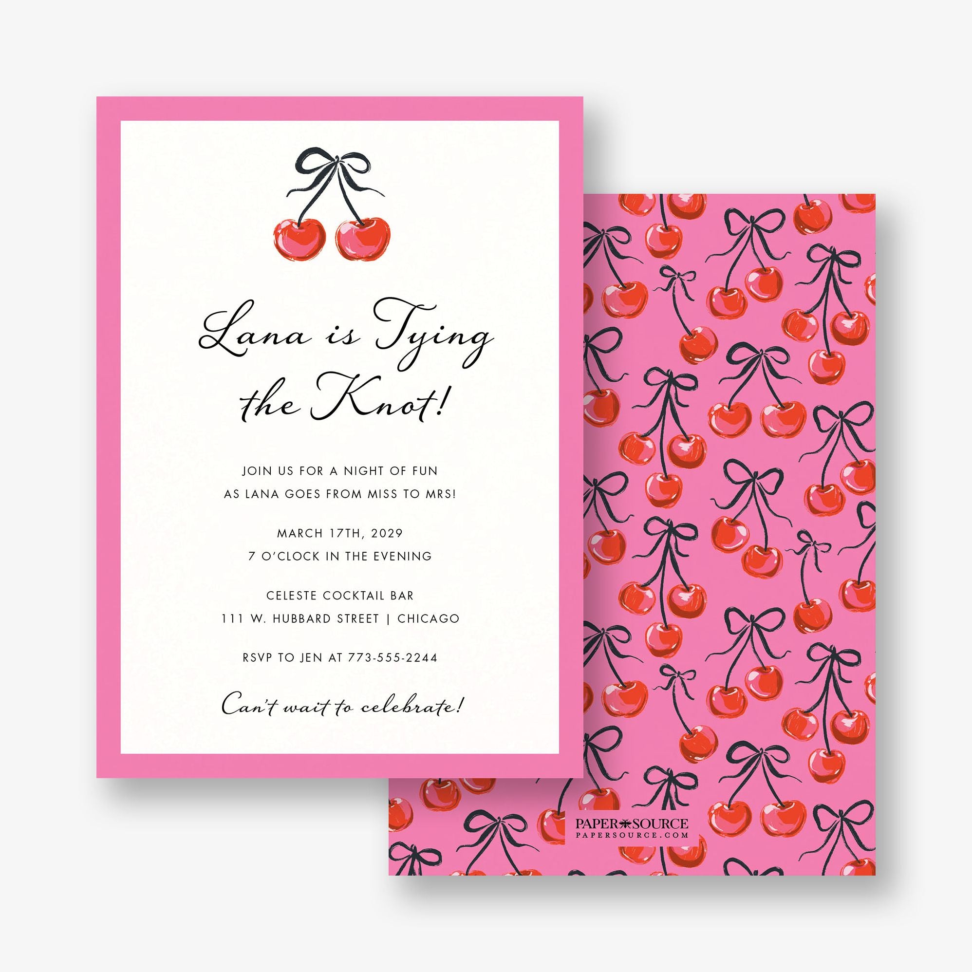 Cheeky Cherry Bachelorette Party Invitation - Image 2