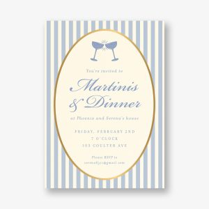Posh Stripe Champagne Foil Party Invitation