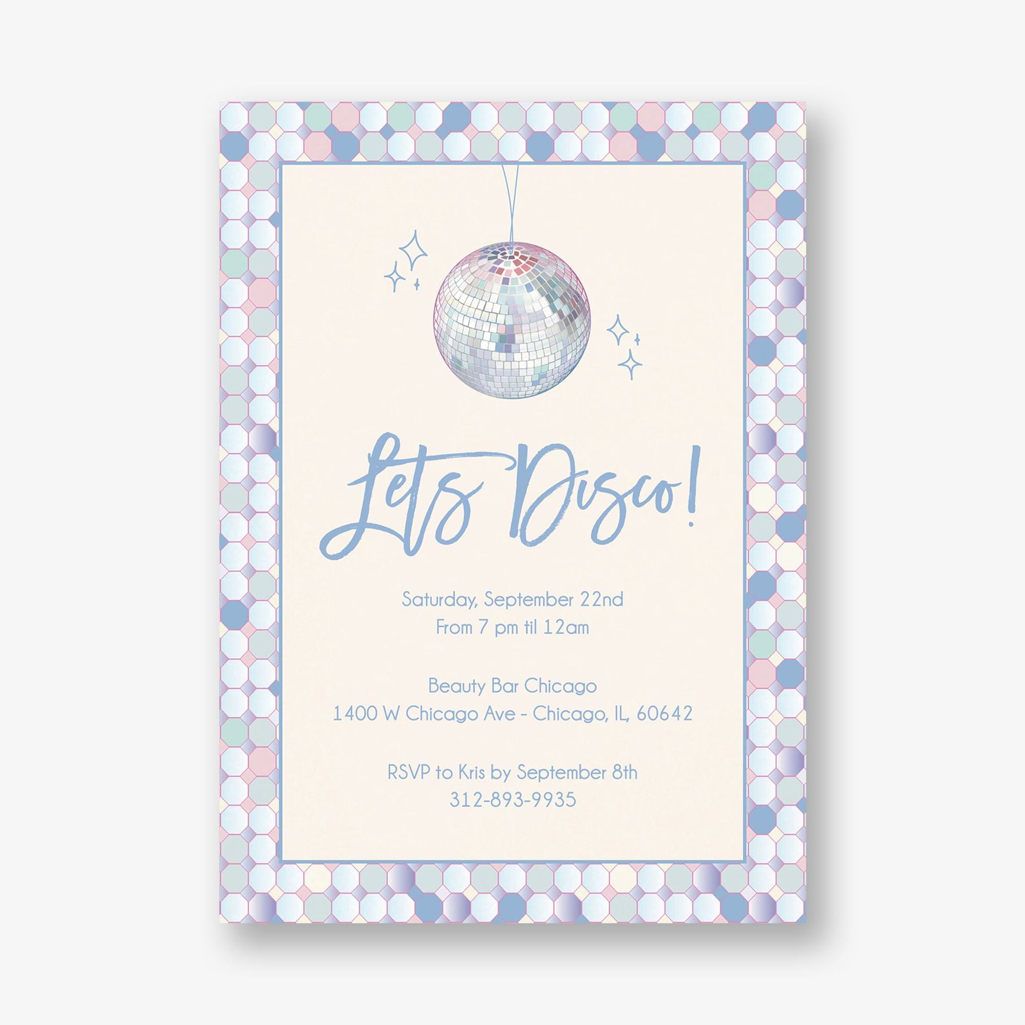 Disco Ball Frame Party Invitation