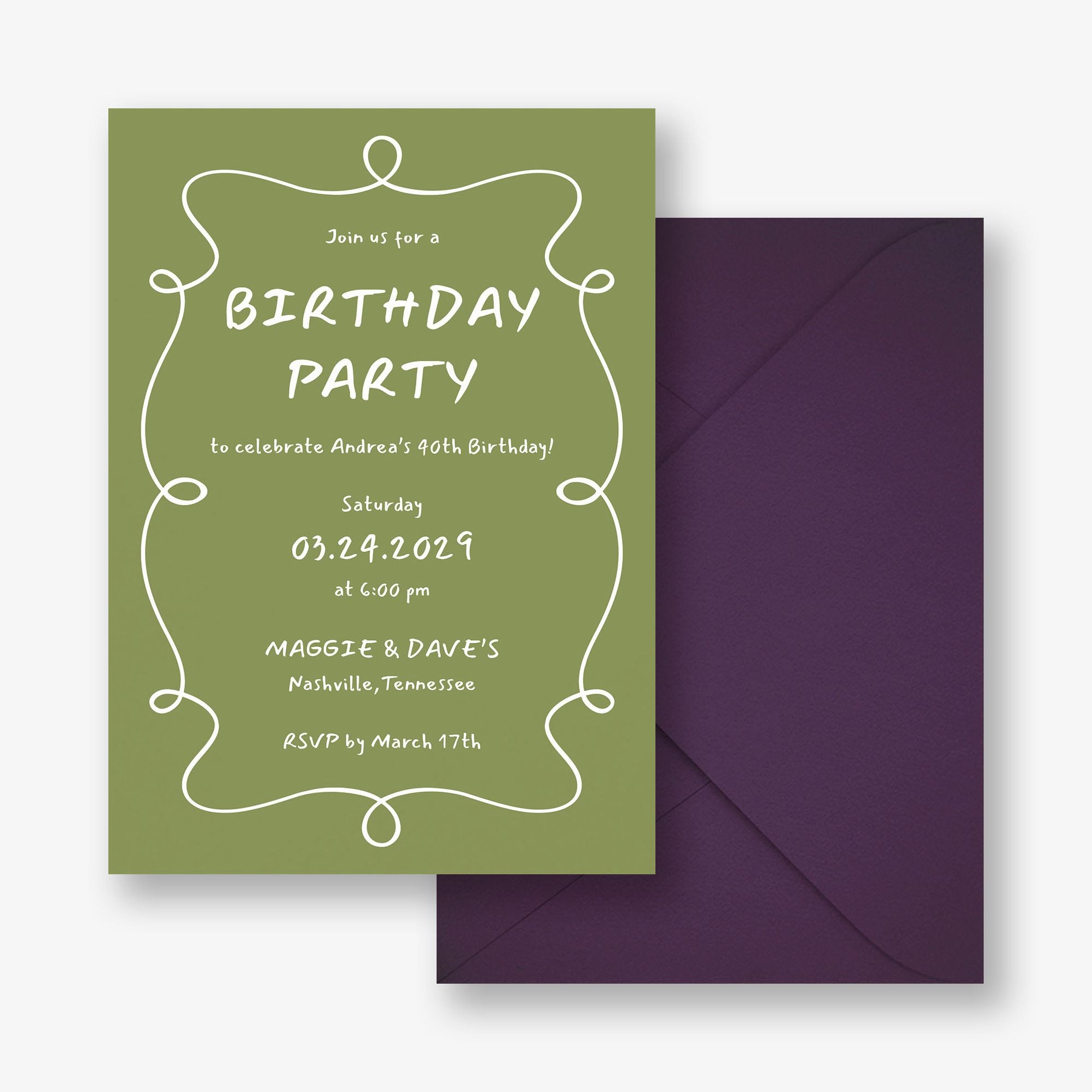 Doodle Border Party Invitation - Image 2