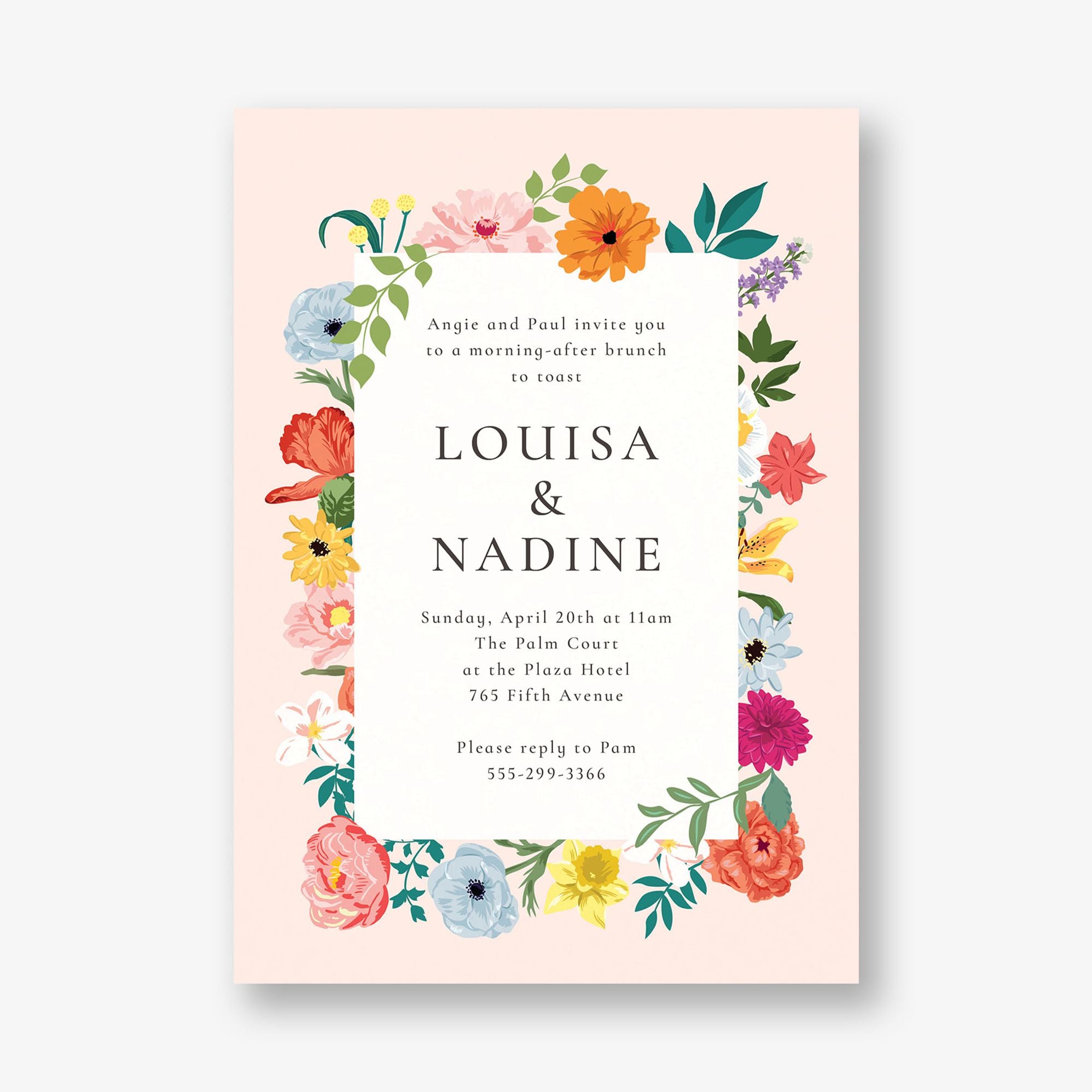 Flower Garden Border Party Invitation