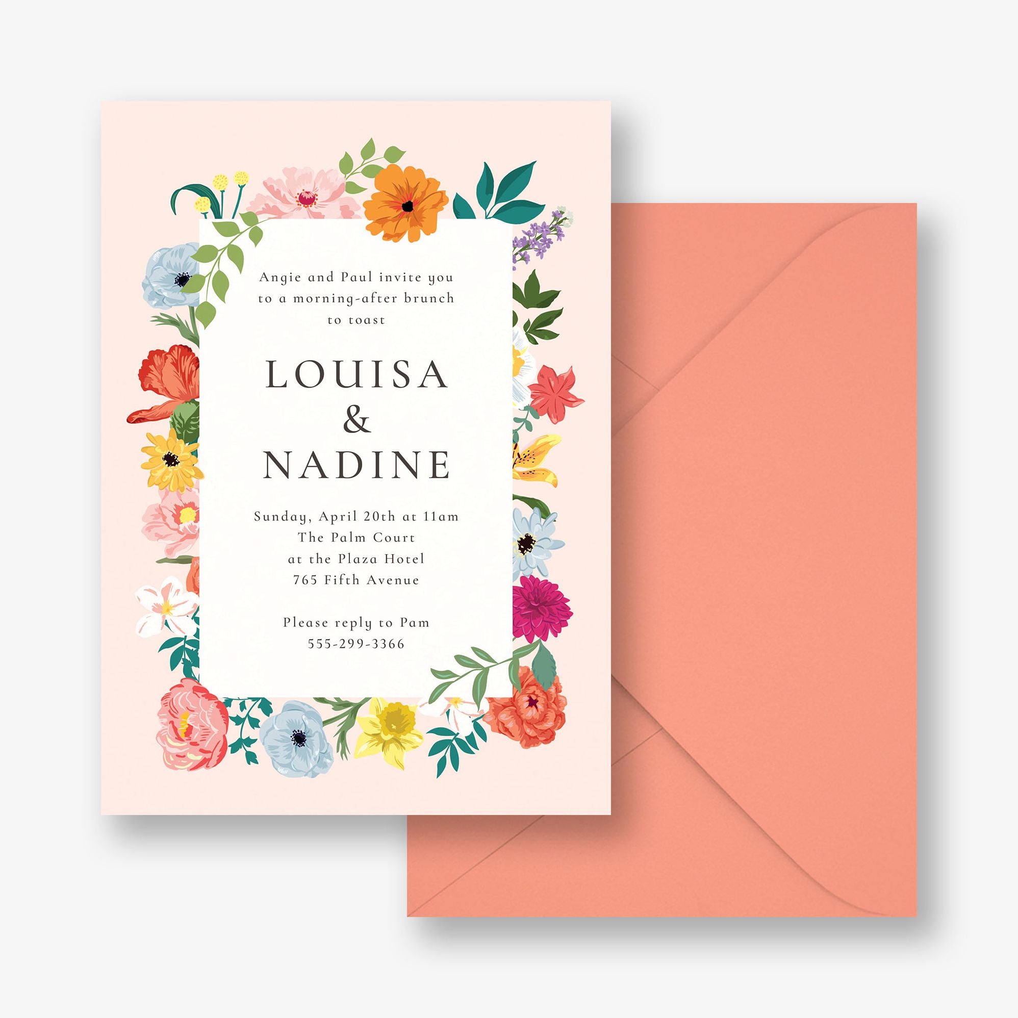 Flower Garden Border Party Invitation - Image 2