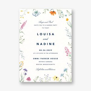Watercolor Wildflowers Party Invitation