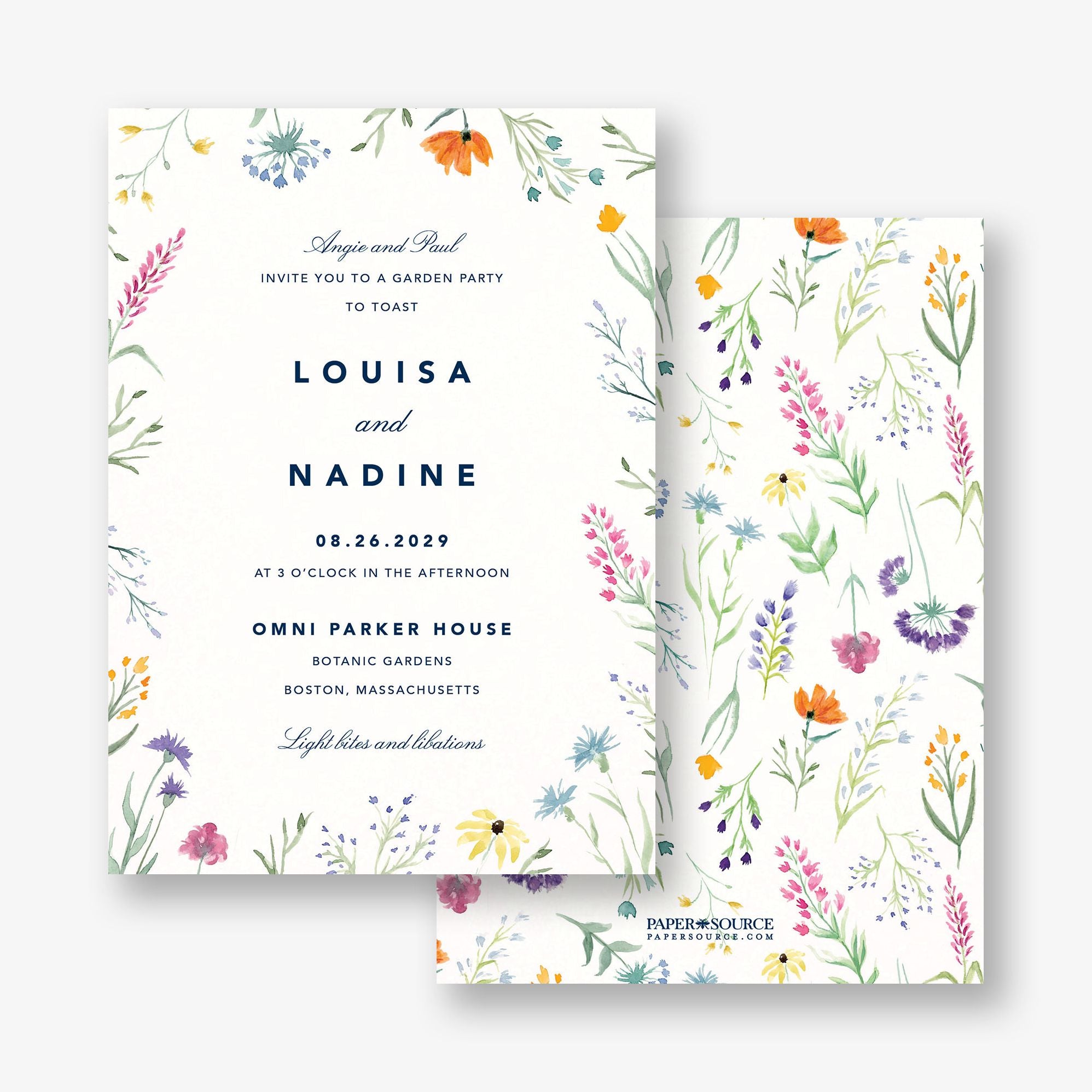 Watercolor Wildflowers Party Invitation - Image 2