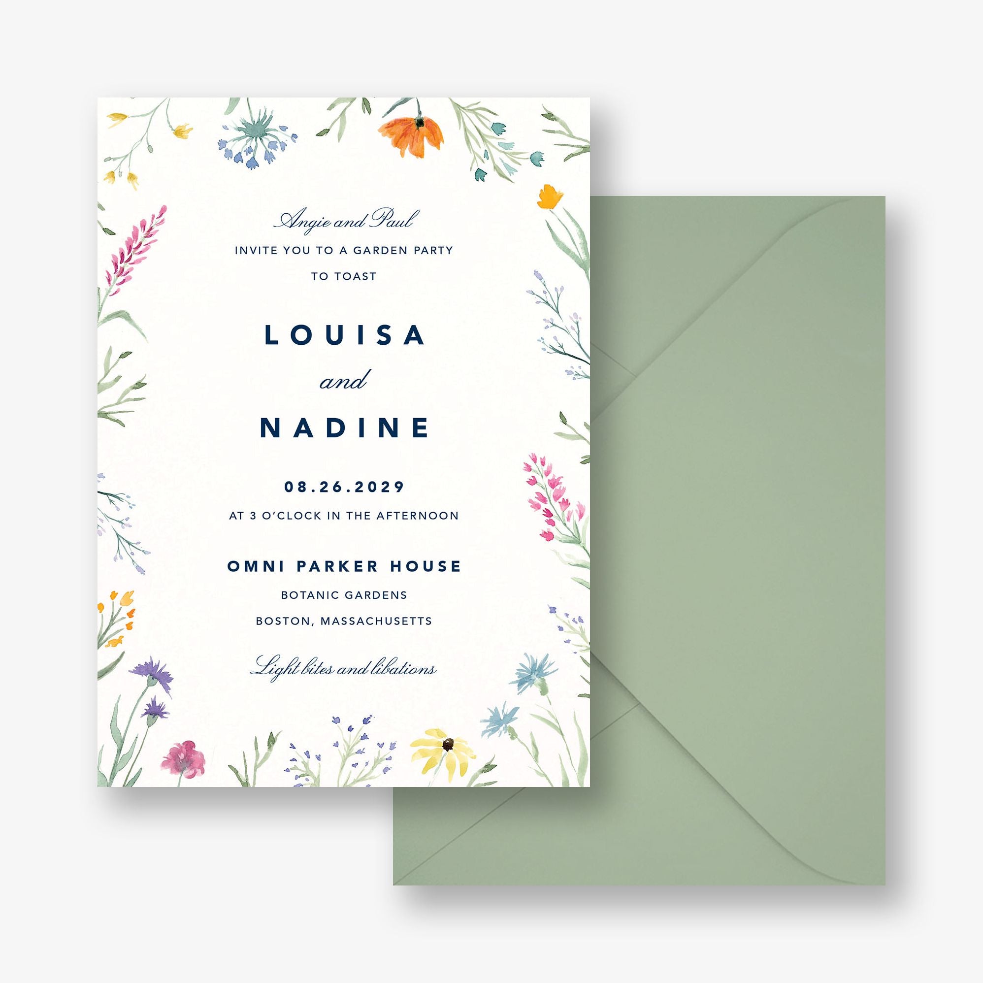 Watercolor Wildflowers Party Invitation - Image 4