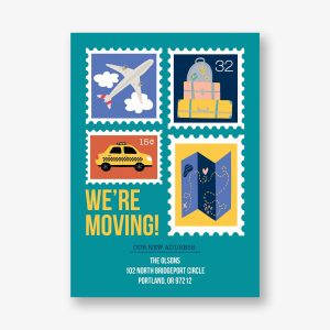 Postage Stamps Moving Announcement