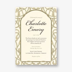 Braided Vines Memorial Card