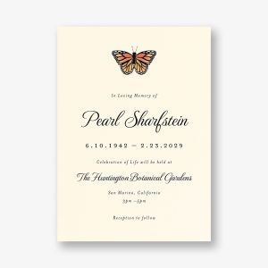 Monarch Memorial Card
