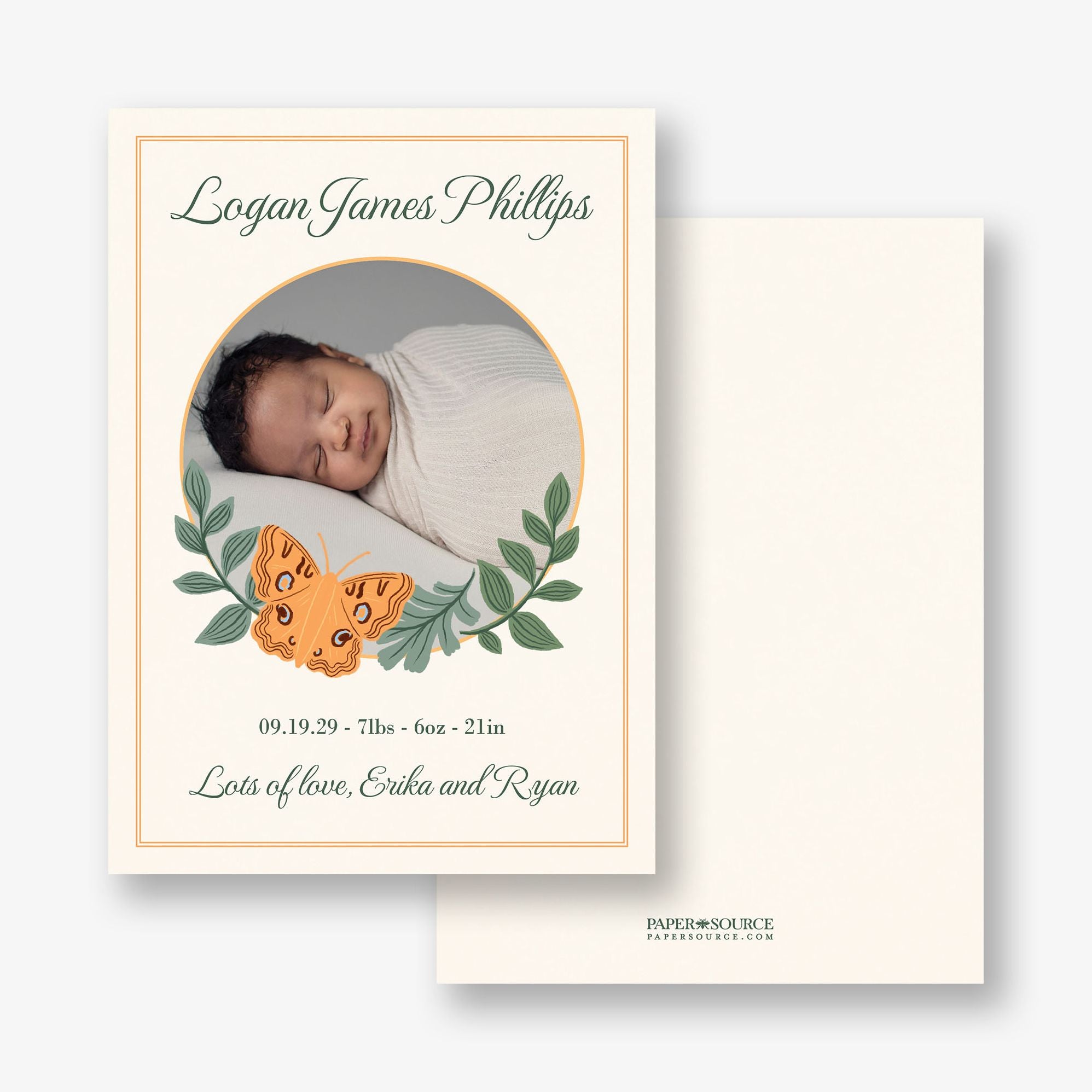 Butterfly Frame Photo Baby Announcement - Image 3