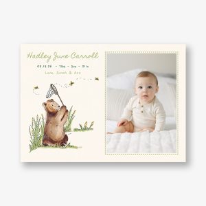 Storybook Bear Photo Baby Announcement