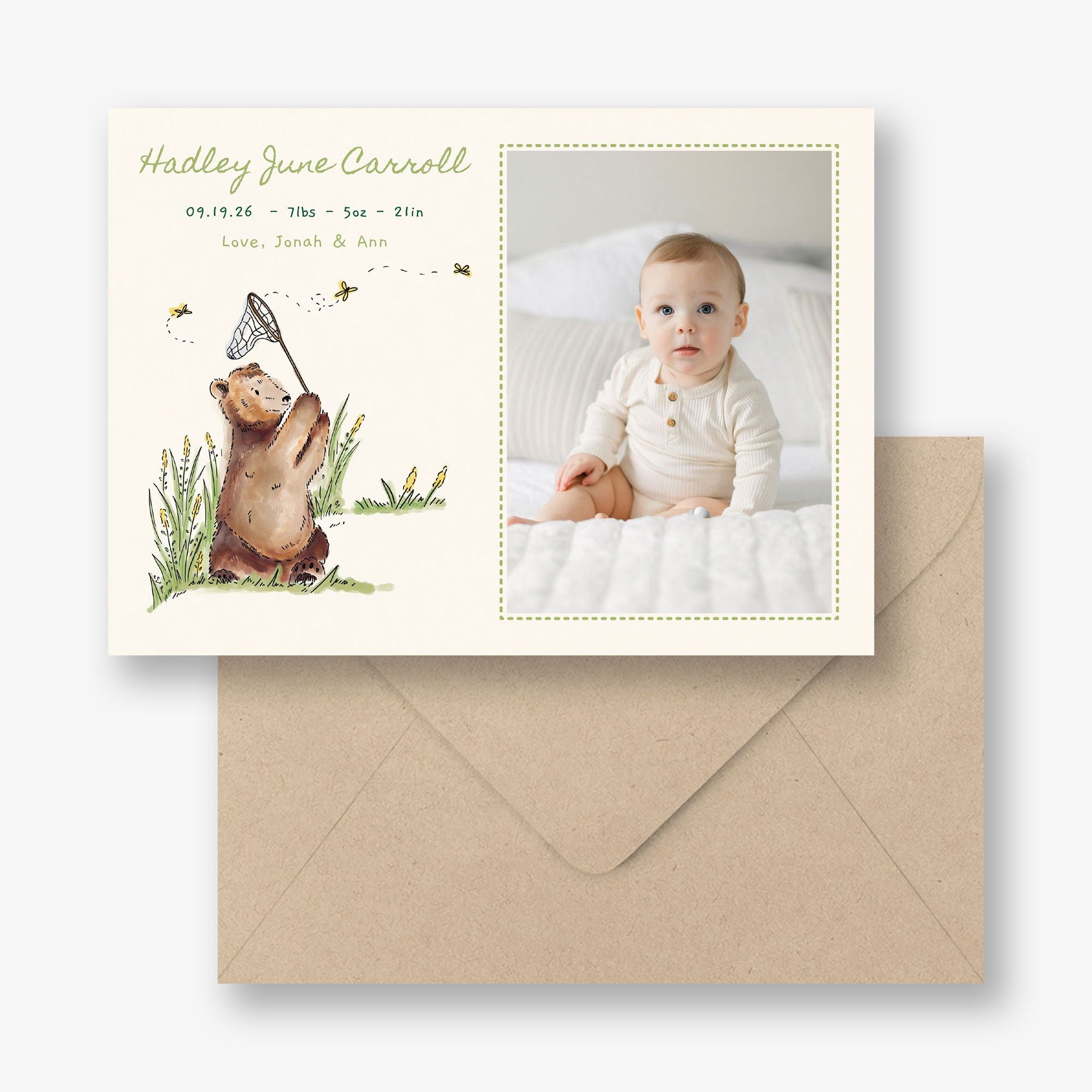 Storybook Bear Photo Baby Announcement - Image 2
