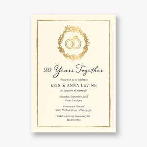 Wreath Rings Foil Anniversary Invitation