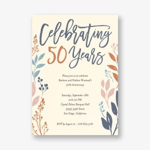 Festive Foliage Anniversary Invitation