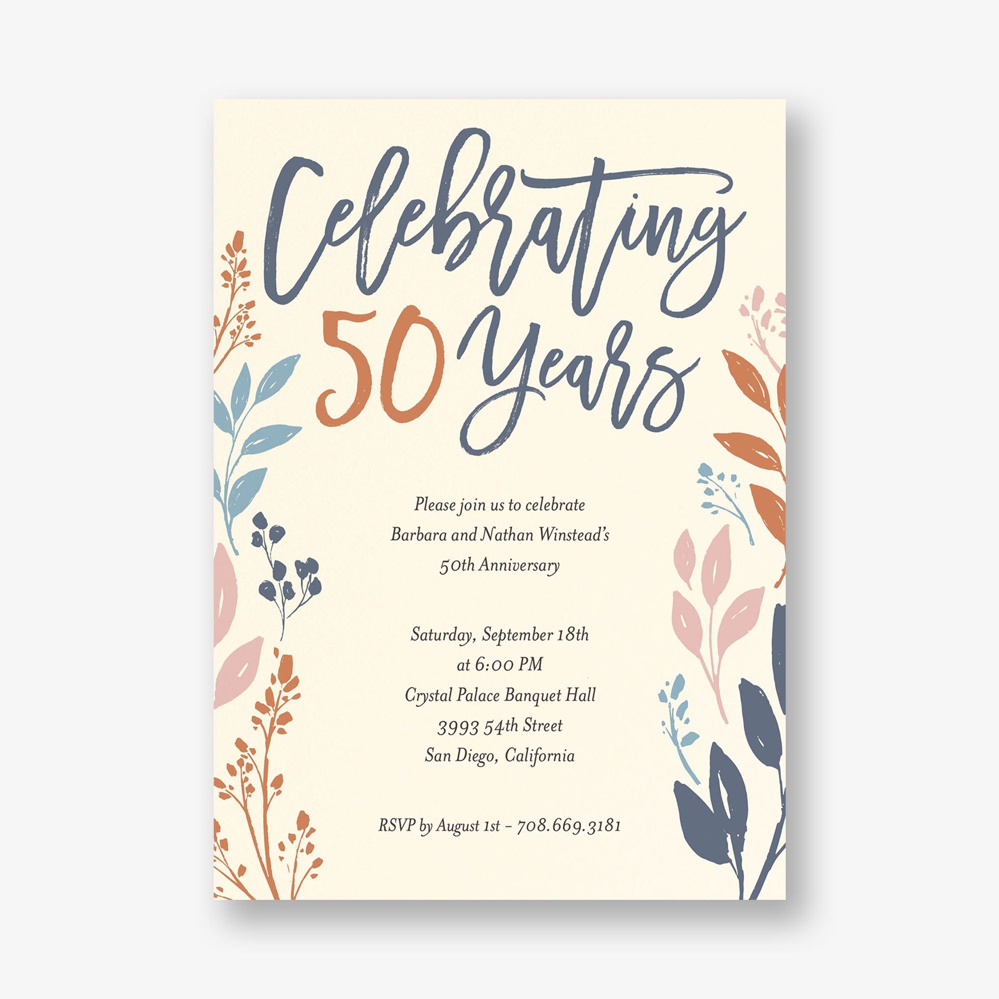 Festive Foliage Anniversary Invitation