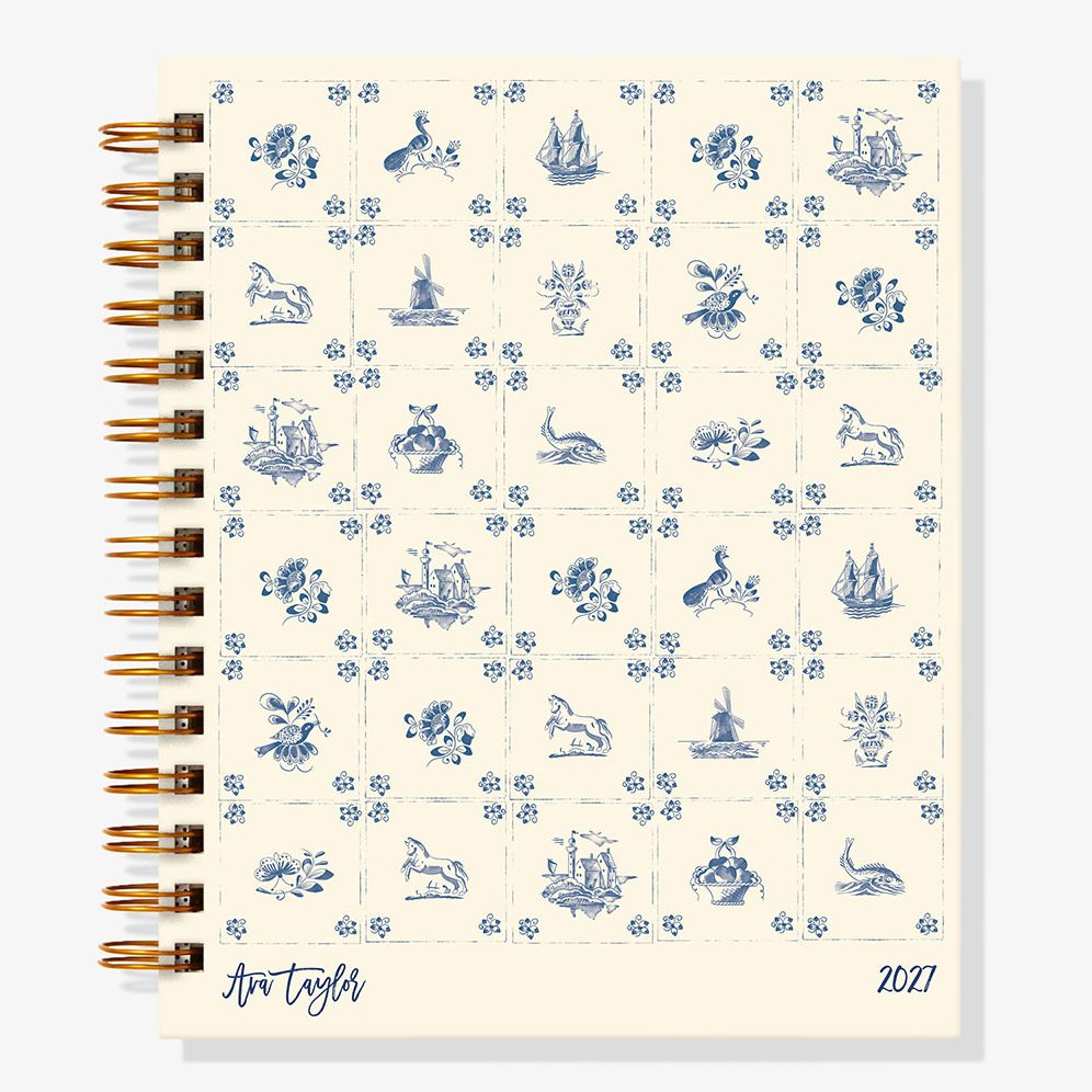 Delft Blue Tiles 12-Month Custom Planner