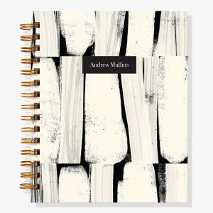 Black and White Brushstrokes 12-Month Custom Planner