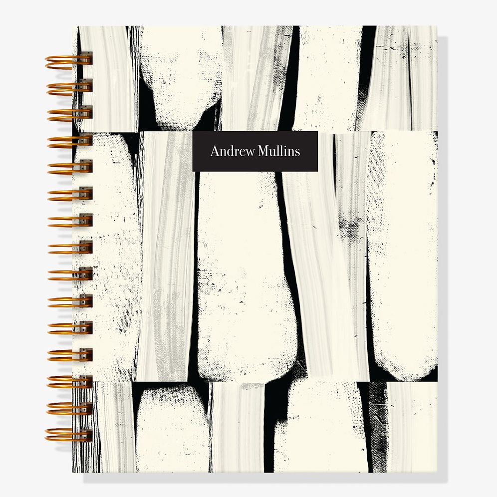 Black and White Brushstrokes 12-Month Custom Planner