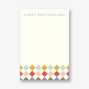 Colorblock Diamond Check Personalized Notepad Set