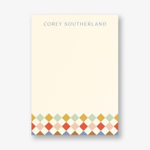 Colorblock Diamond Check Stationery