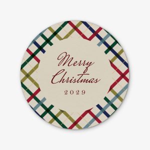Mod Plaid Round Custom Coasters