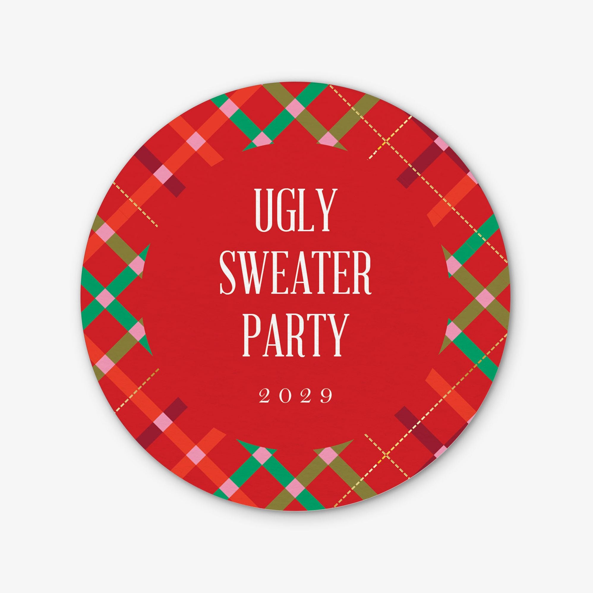 Mod Plaid Round Custom Coasters - Image 2