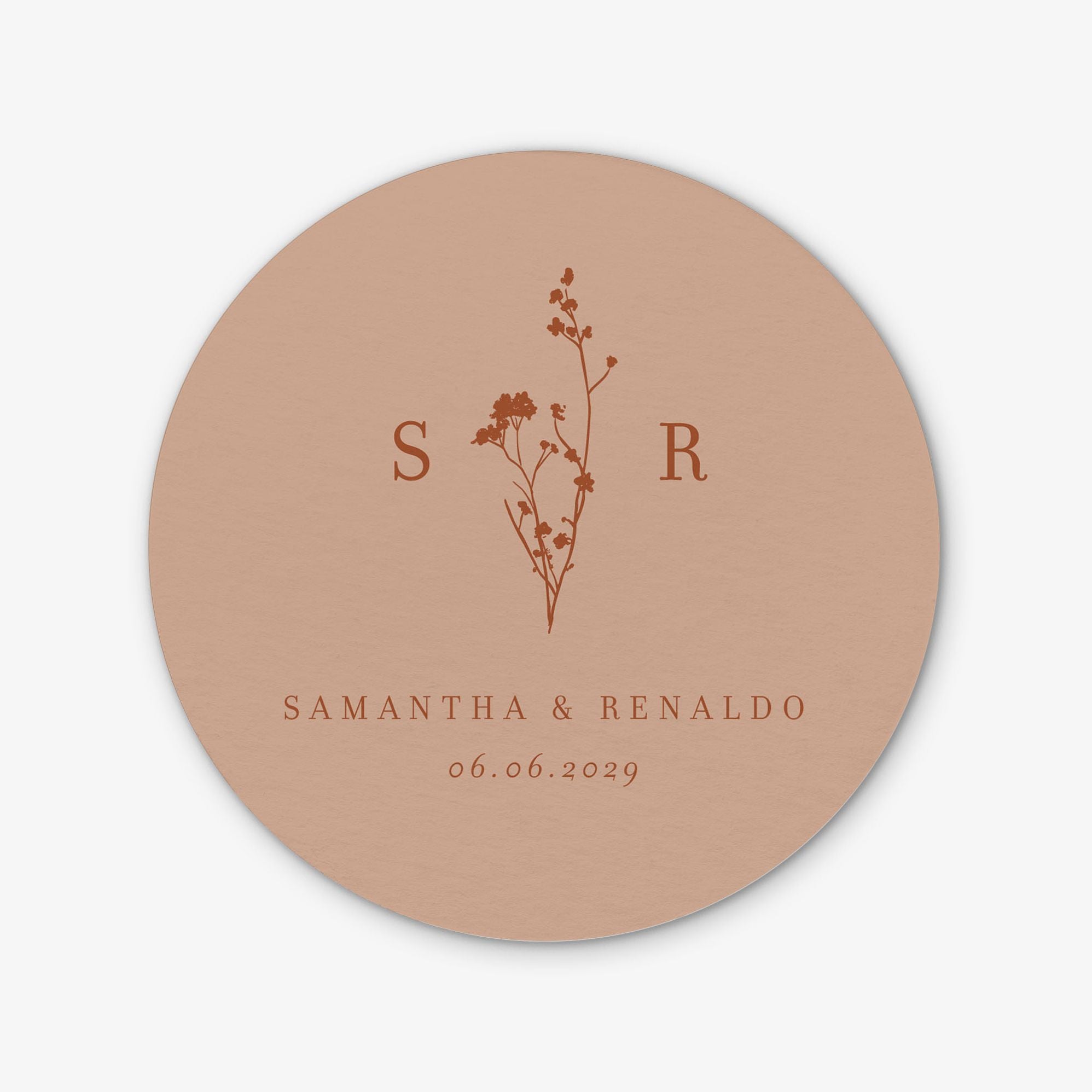 Dried Floral Round Custom Coasters - Image 2