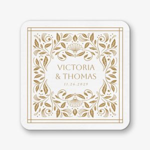 Foliage Filigree Square Custom Coasters