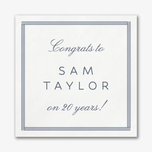 Triple Stripe Border Square Custom Napkins