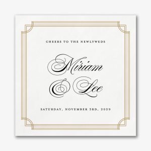 Notched Border Square Custom Napkins