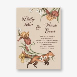 Fox and Florals Wedding Invitation
